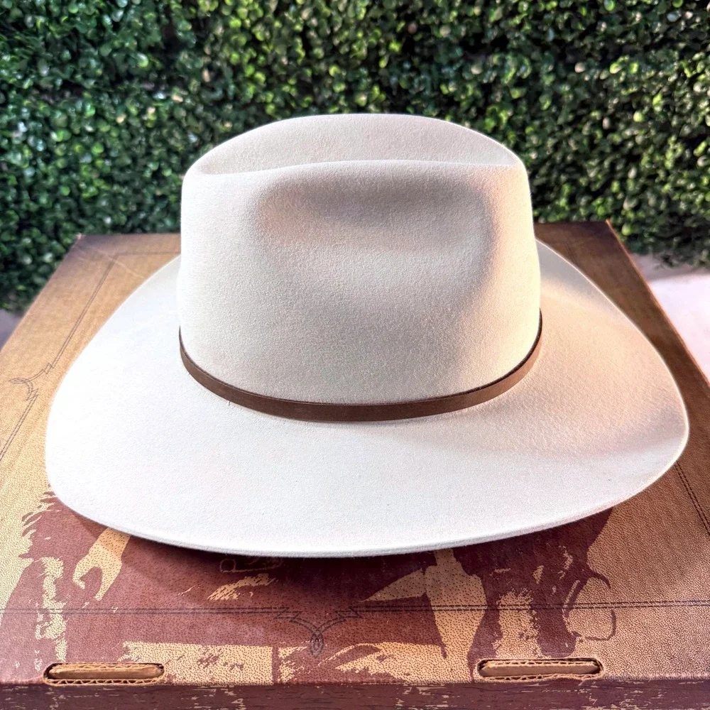 Resistol Duke Cowboy Hat Mens 7 1/8 Silverbelly Good 6X Fur Felt John Wayne